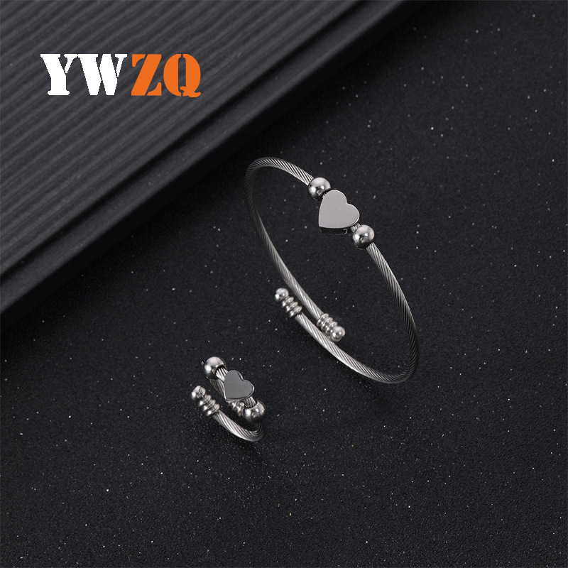 Riicht Edelstahlbijouen, modesch Stoldrot gewieft oppent Häerzarmband, Réngsetsbijouen_voghion.com