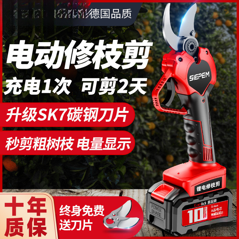 德国进口电动剪刀修枝剪刀果树充电式液晶无线锂电园艺园林粗枝