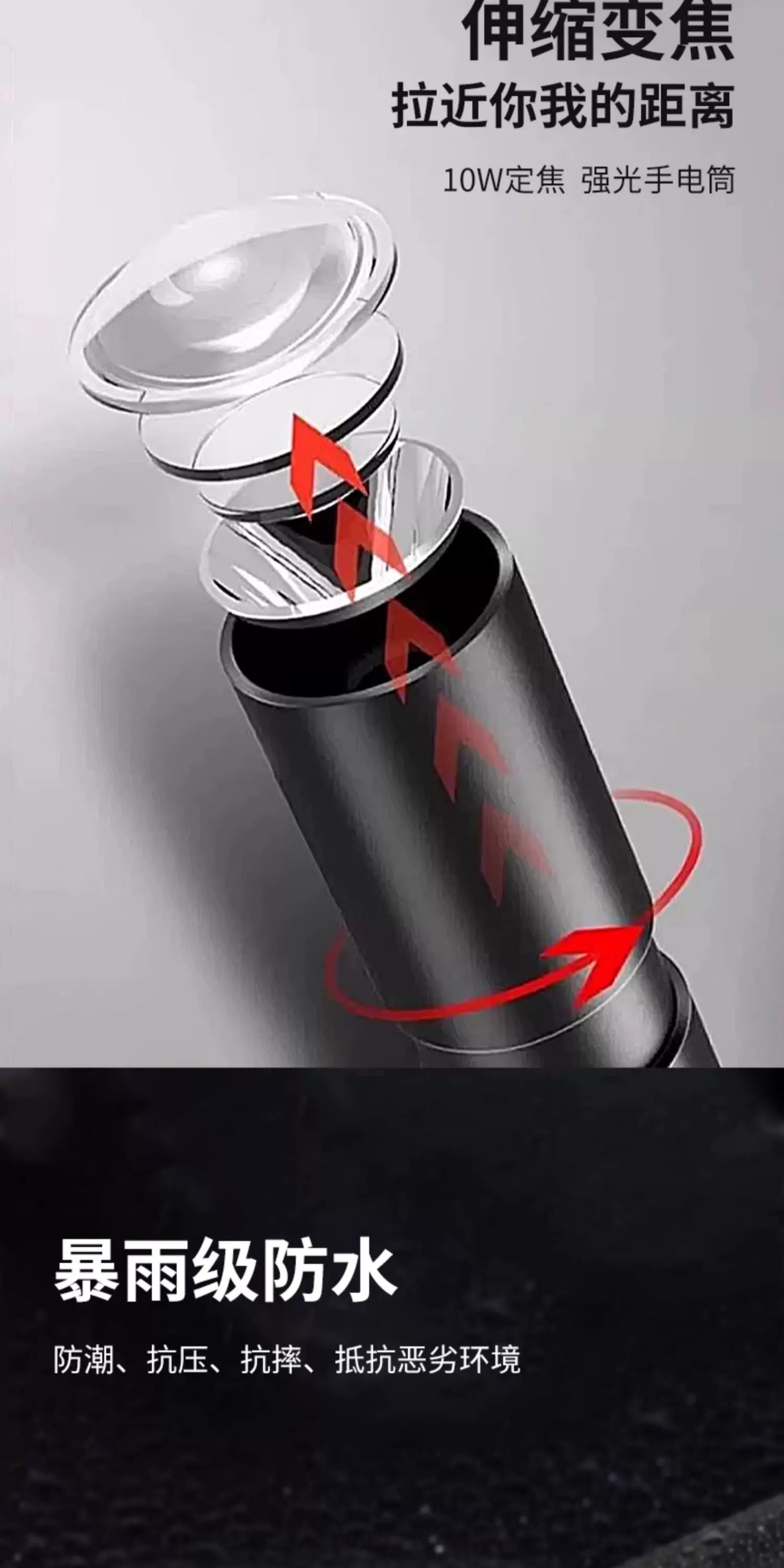 Mini flashlight with strong light, ultra-bright, long-range, rechargeable, portable, durable, small LED light for home use Z27