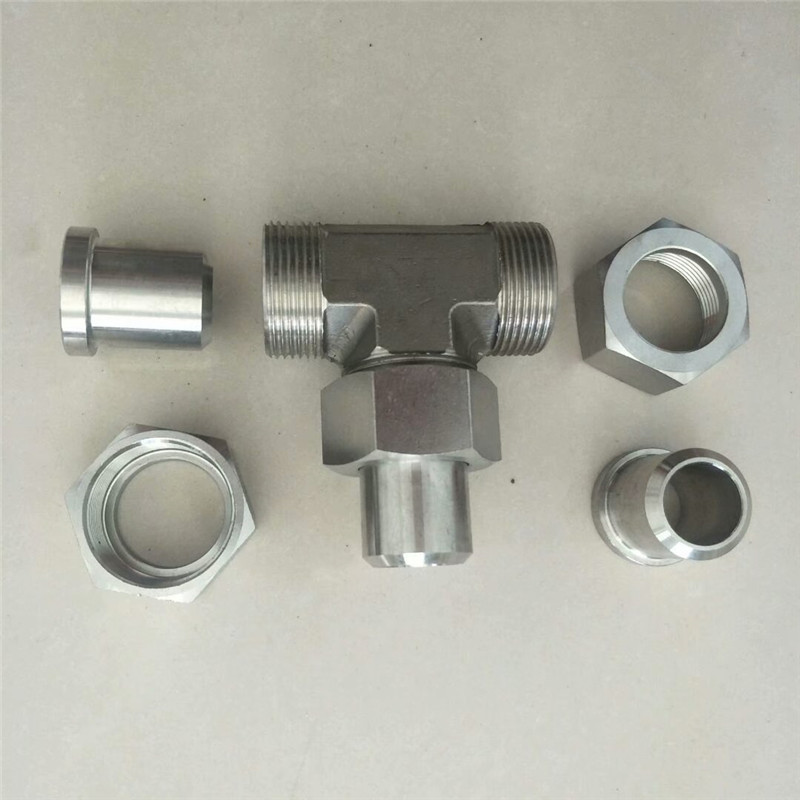 厂家批发定 制 液压过渡接头 三通压夜过渡接头 碳钢扣压式接头