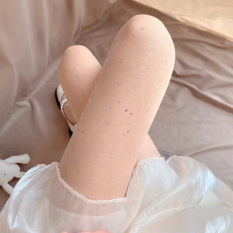 愛の白いストッキングの女性の春夏の薄いタイプの甘い蝶結びの白いタイツのロリータの丸い波はjk黒い糸をつけます。|undefined