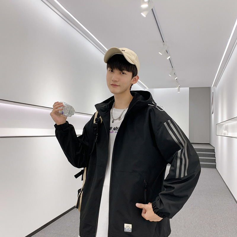 Jacket Men's Spring and Autumn Plus Fertilizer Plus-size Trendy Brand Stitching Work Jacket Loose plus size Casual Hooded Clothes Men's Clothing Jacket Men's Spring and Autumn Plus Fertilizer Plus-size Trendy Brand Stitching Work Jacket Loose plus size Casual Hooded Clothes Men's Clothing