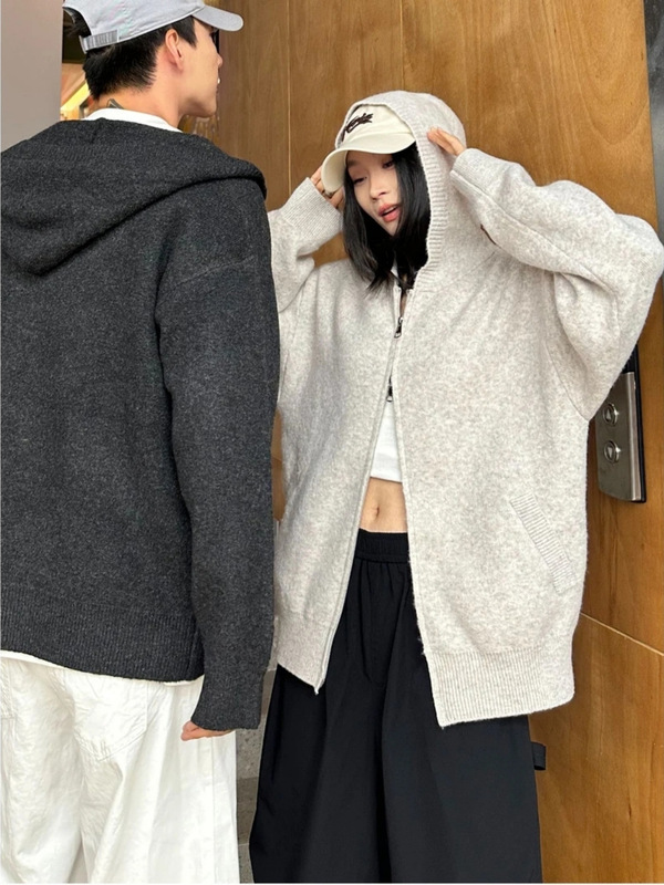 网红爆款铆钉拼接杜宾耳连帽卫衣男女慵懒风oversize流行外套上衣|undefined