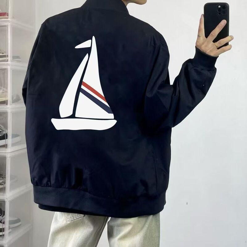 Printed Men's and Women's Internet Celebrity Casual Sailing Jackets Loose Autumn and Winter Versatile Trendy Baseball Student Jackets