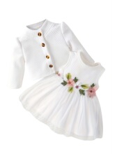 Y 76404 Floral Waist Design Vest Mesh Dress ������ɴ����ȹ