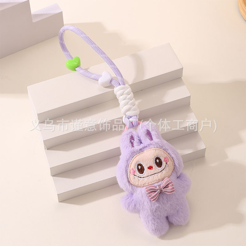 漫画ぬいぐるみラブブ人形ストラップ diy バッグキーホルダーペンダント携帯電話人形アクセサリー|undefined
