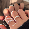 Tide, adjustable ring, simple and elegant design, 2024 years, on index finger, Japanese and Korean