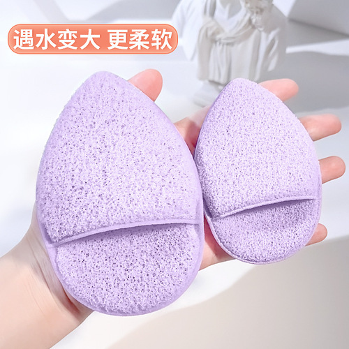 Mebushou Handheld Facial Cleansing Pads with Hanging Rope Soft and Comfortable Konjac Cotton Facial Cleansing Pads Fine Makeup Remover Sponge Face Wipe 