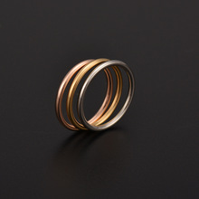 爆款圆线戒指 时尚简约素圈光面钛钢ins传承18k金戒指女饰品
