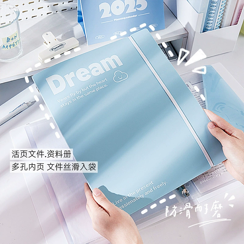 Student A4 Folder Storage System, Multi‑Pocket Binder with Tear‑Off Sheets, Cute Shells