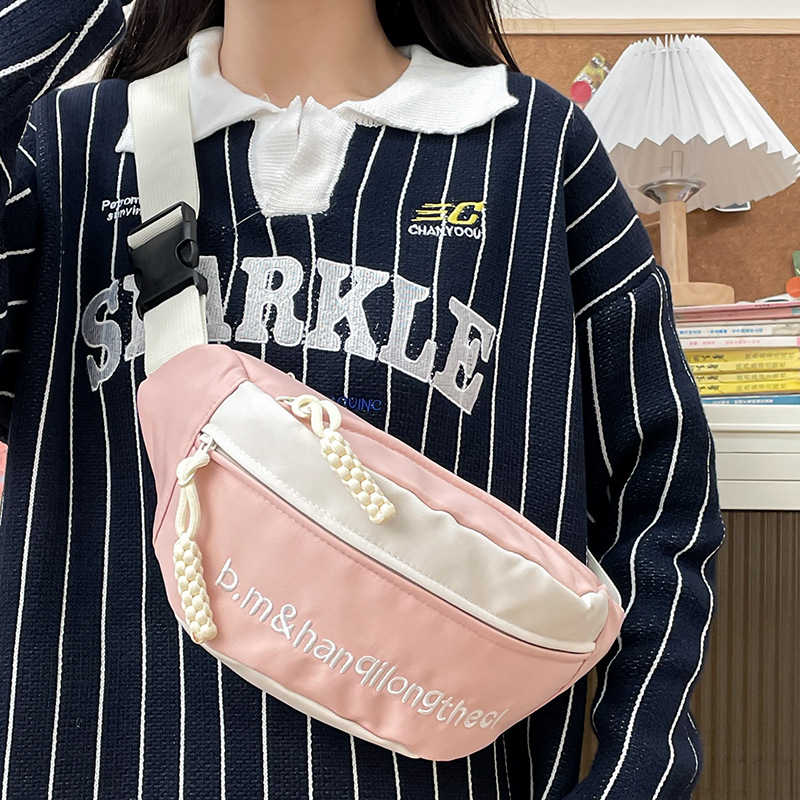 Bolso de pecho de mensajero de moda Mochila de ciclismo en bicicleta de motocicleta Bolso pequeño con letras Bolso bandolera deportivo para correr para hombres y mujeres