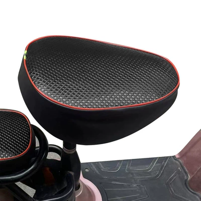 Electric Vehicle Waterproof Seat Cover, Universal Electric car cushion - black-square-diamond-front-seat-cover-red-edge-stitching