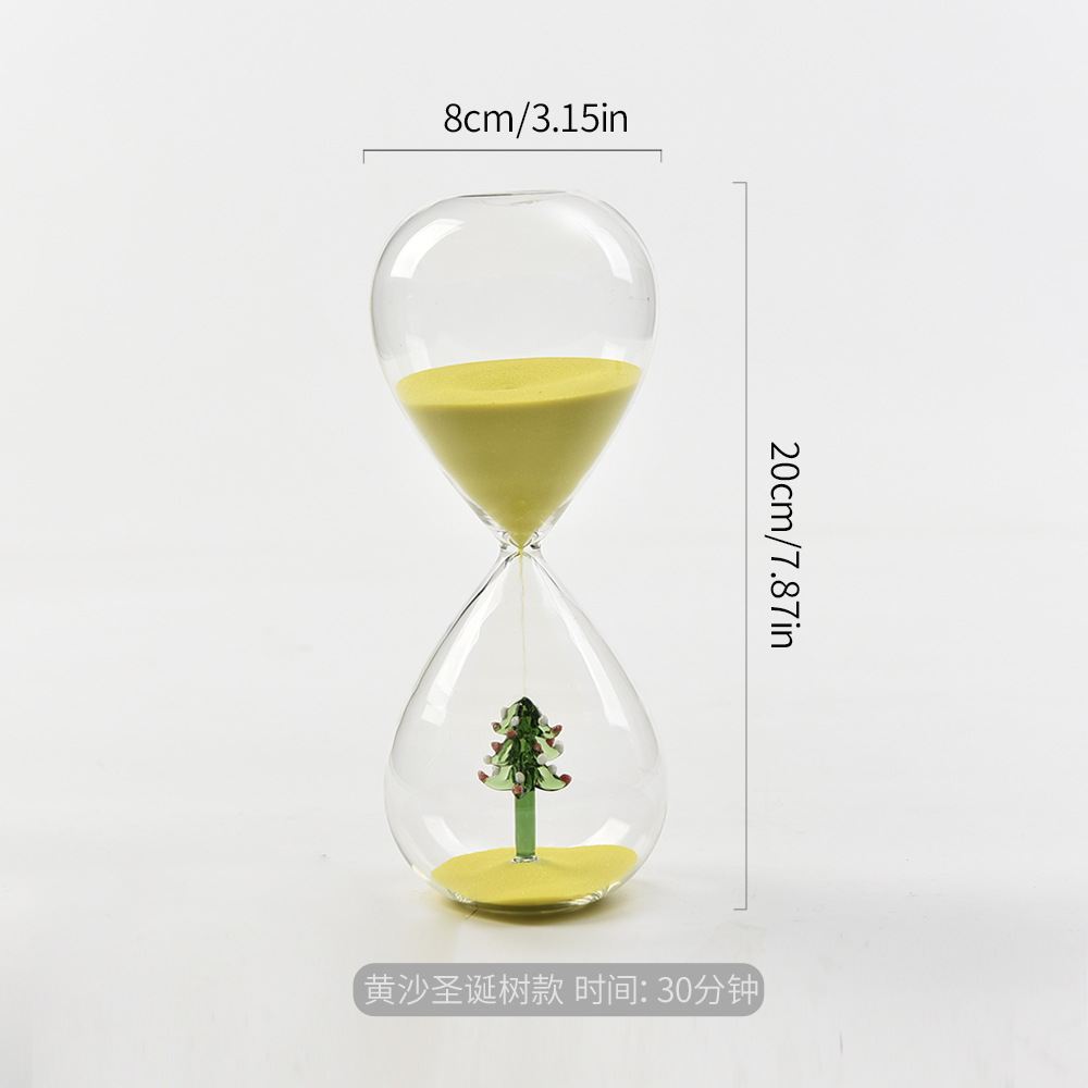 30 minutos creativos árbol de Navidad reloj de arena cronometrador abeja modelado decoraciones para el hogar artesanías de vidrio fábrica al por mayor