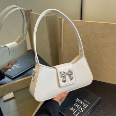 質感小包包2024新款女士百搭斜挎包法式小眾單肩腋下包法棍包