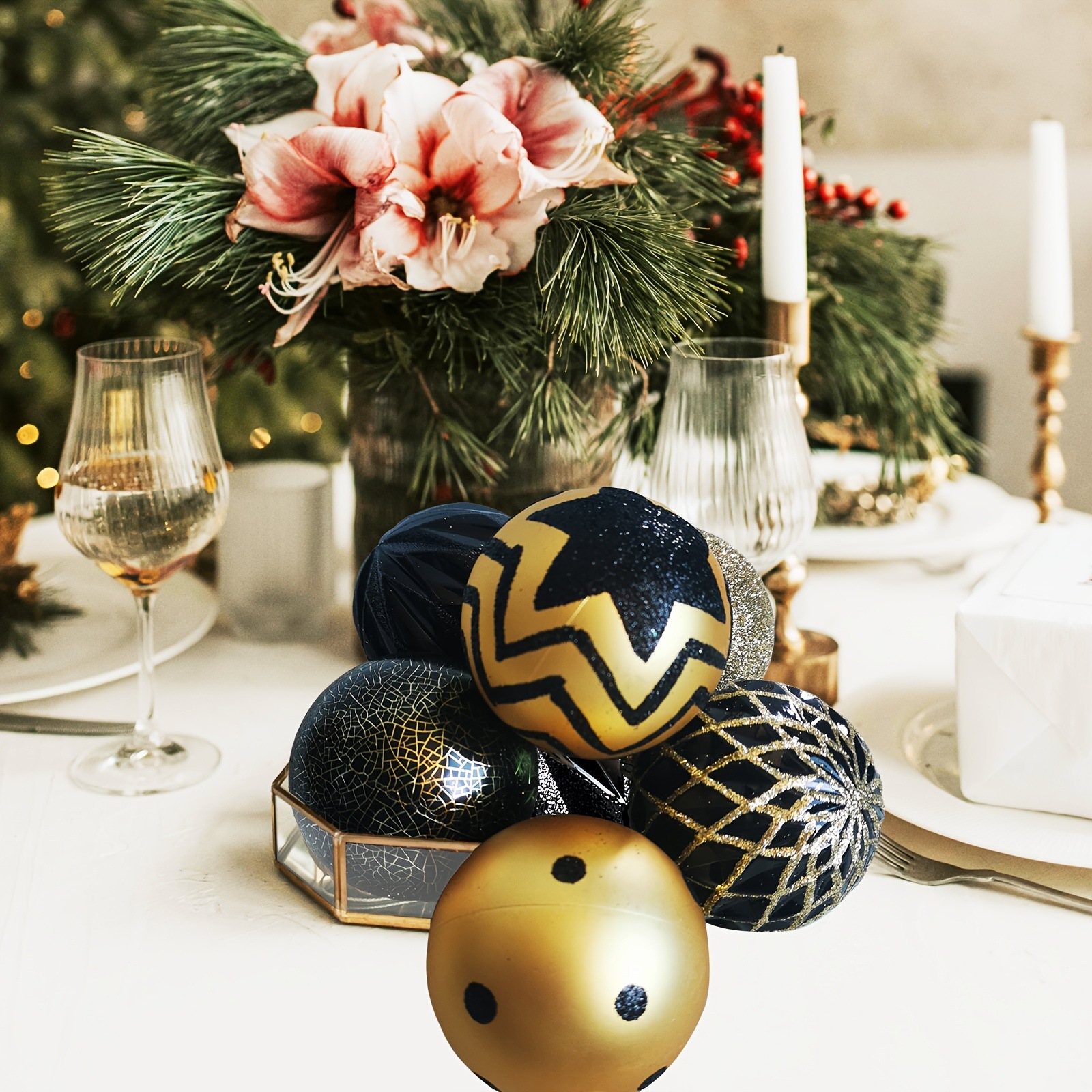 Navidad transfronteriza oro negro agrietado bola de Navidad 6CM30 juegos de bolas decorativas de árbol de Navidad