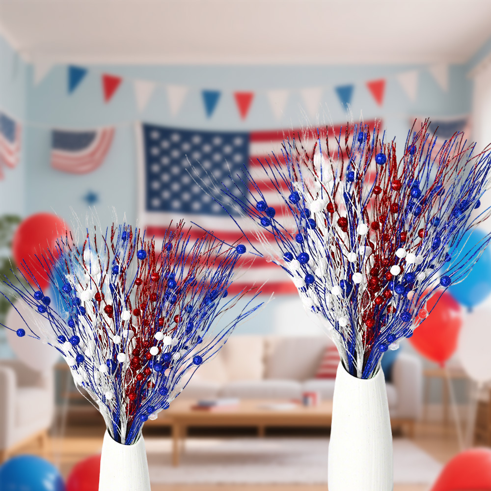 Nuevo Día de la Independencia de los Estados Unidos decoración de oro rosa bola patriótica paquete de sequillas brillantes enchufe de fiesta interior a través de la frontera