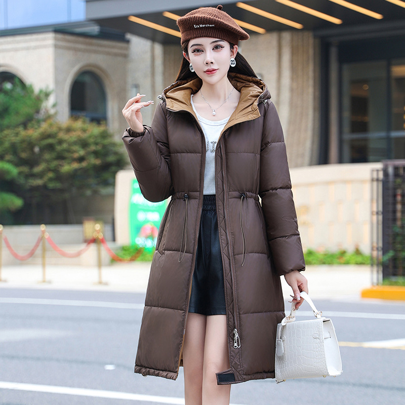 Comercio exterior ropa de algodón mujer 2025 invierno nuevo estilo coreano delgado chaqueta de algodón plumón de moda delgada chaqueta de algodón largo