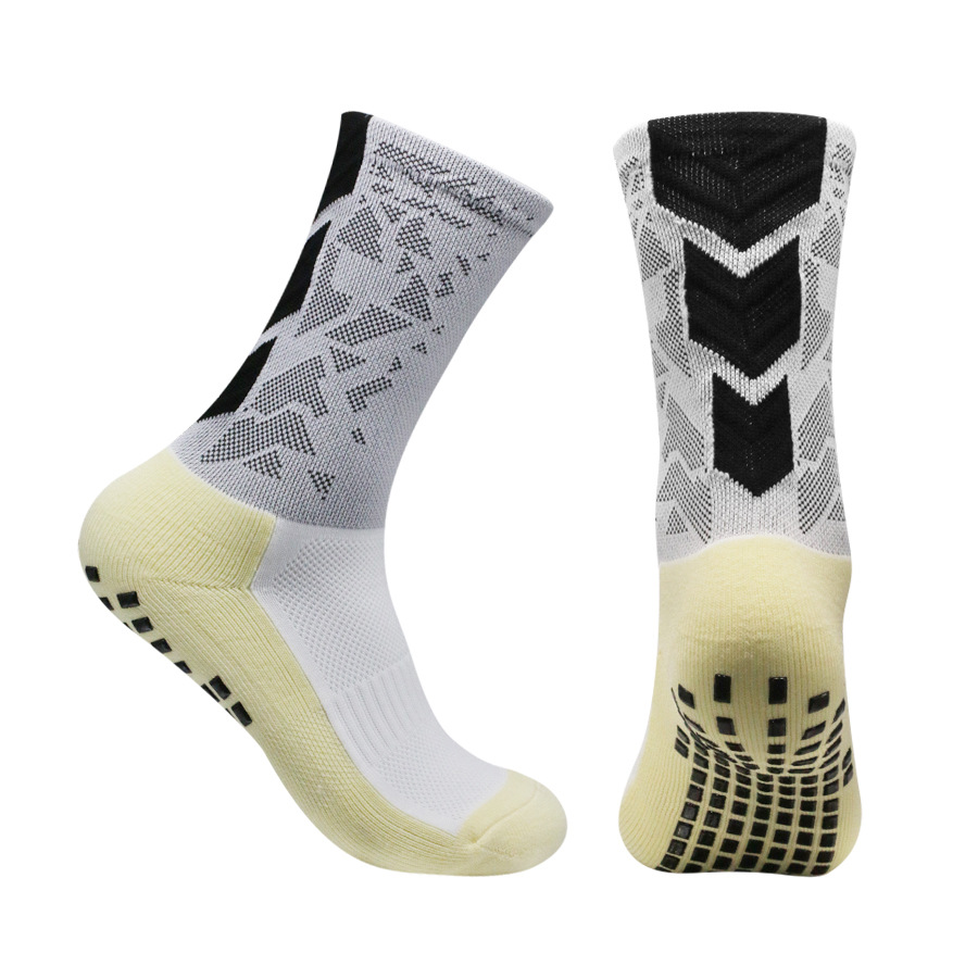 Unisex-Fußballsocken mit rutschfester Sohle und gepolsterter Fußgewölbeunterstützung – Atmungsaktive, feuchtigkeitsableitende Sportsocken zum Laufen, Radfahren und Trainieren_voghion.com