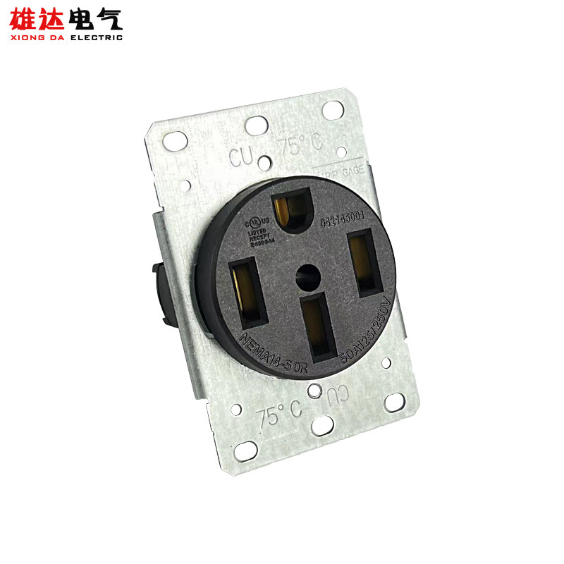 雄达/XIONGDA美式四孔直插NEMA14-50R 50A大功率电源接线工业插座
