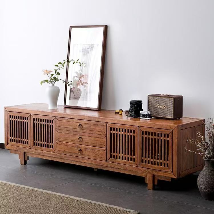 Living Room Tv Cabinet New Chinese Style Old Elm Tv Cabinet Retro Zen Low Cabinet Wall Storage Cabinet Entrance Storage Cabinet