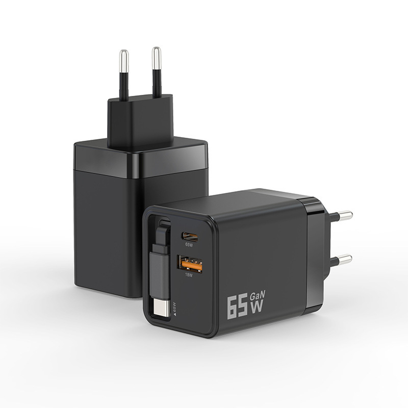 PD65w 壁掛け充電器には、TypeC 充電ケーブルが付属しています。窒化ガリウム充電器は、Apple および Huawei の急速充電充電ヘッドに適しています。|undefined