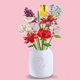 Jiaqi building block flower small particle bouquet rose sunflower flower flower arrangement holiday gift educational assembled toy