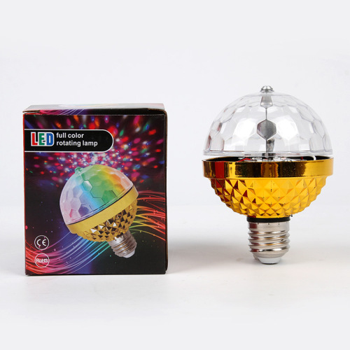 Direct supply from manufacturer DJ golden small magic ball seven-color stage light crystal rotating e-commerce for birthday party KTV light