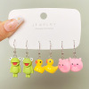 Children's earrings, set, cartoon resin, suitable for import, new collection, 5 pieces, wholesale