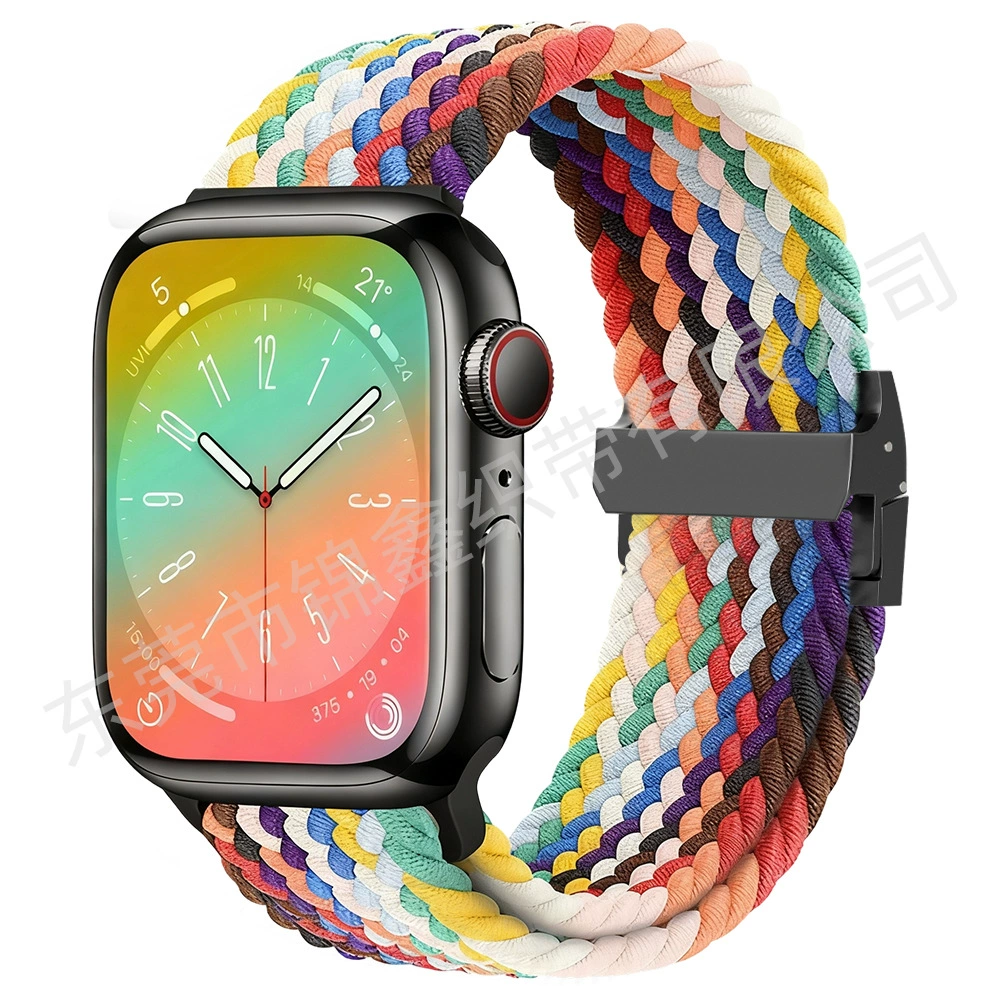 Подходит для ремешка Apple Watch S10, плетёный нейлоновый ремешок, iWatch S11, спортивный металлический магнитный ремешок для Apple Watch