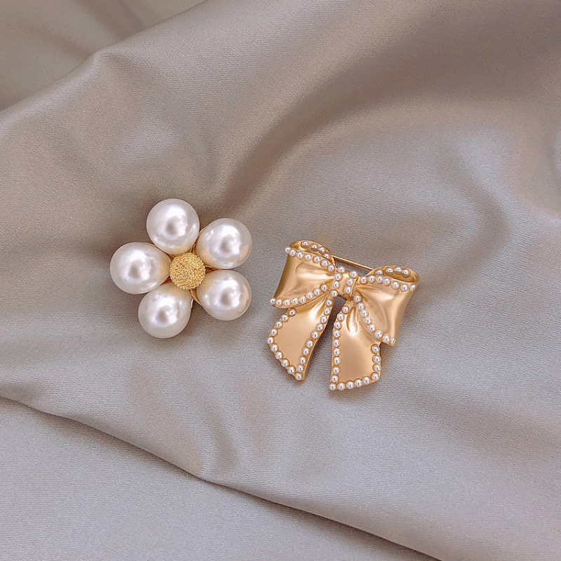 Elegante Perlen Schleifen Brosche Für Damen Goddess Stil_voghion.com