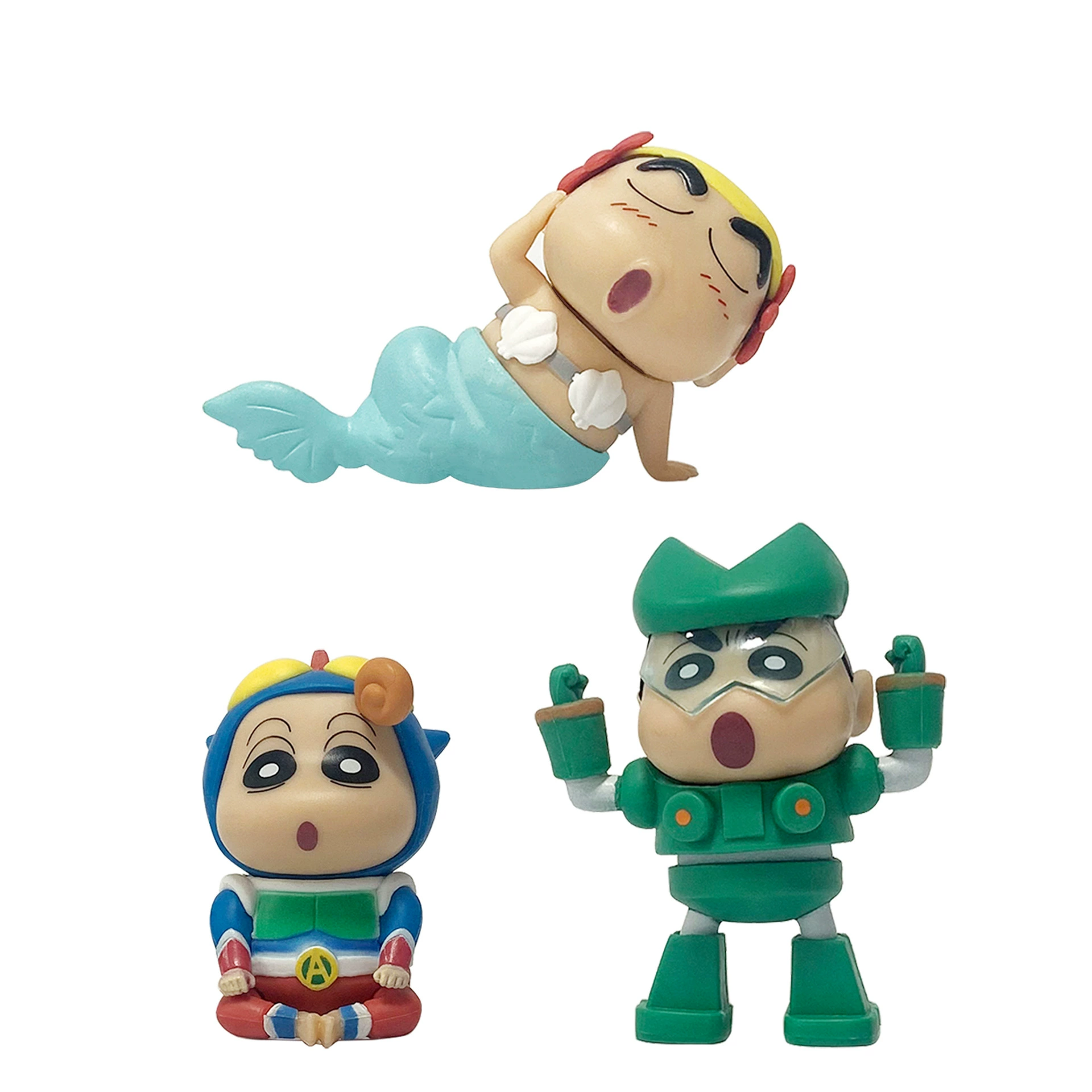 Crayons, minifigure, table cartoon doll, mermaid