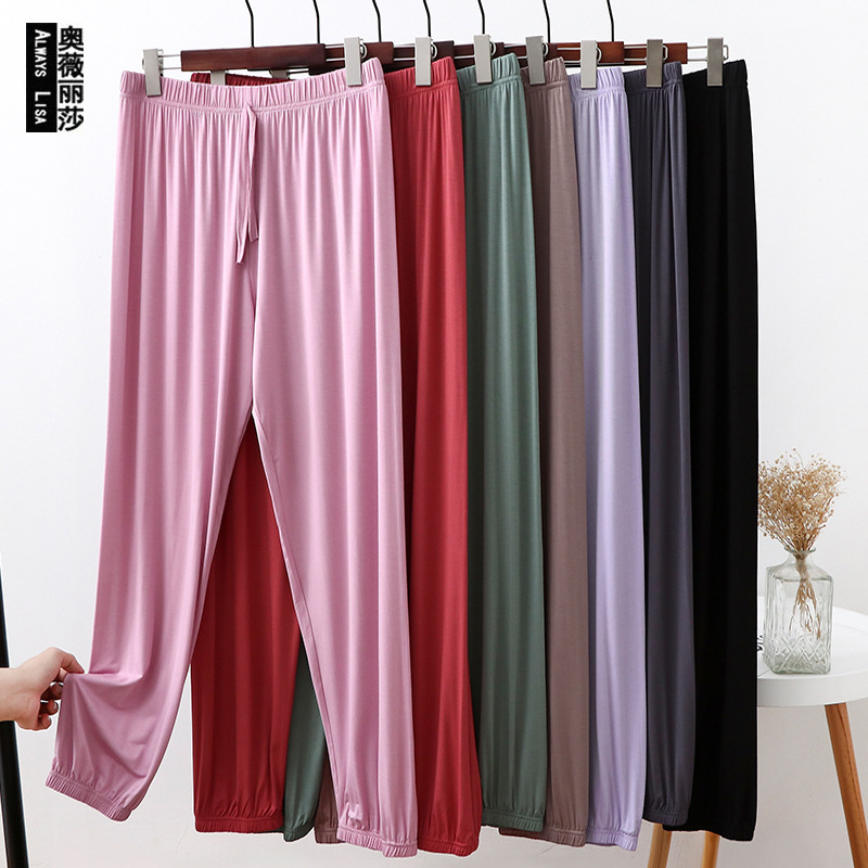 Summer 2022 Thin Modal Home Pants for Chubby MM Plus Large Size Women's Loose Anti-mosquito Pants with Leg Bloomers