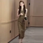 显瘦格子气质法式两件套