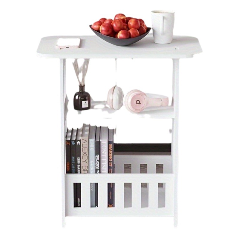 Modern Minimalist Storage Simple Shelf Bedside Table Bedroom Storage Cabinet Small Table Living Room Mini Small Square Table