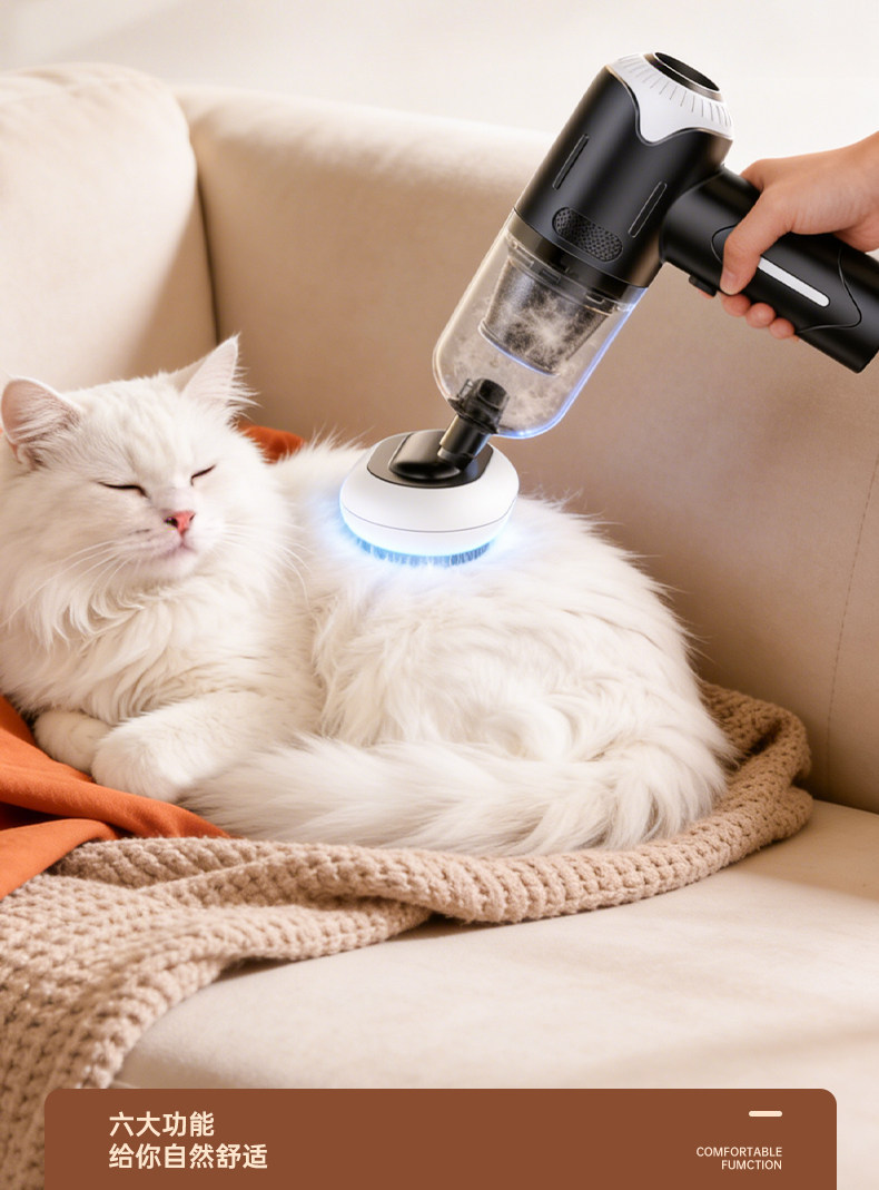 Car-Mounted Wireless Handheld Vacuum Cleaner with Strong Suction for Cleaning Car Crevices, Household Pet Hair Remover, Wholesale in Stock
