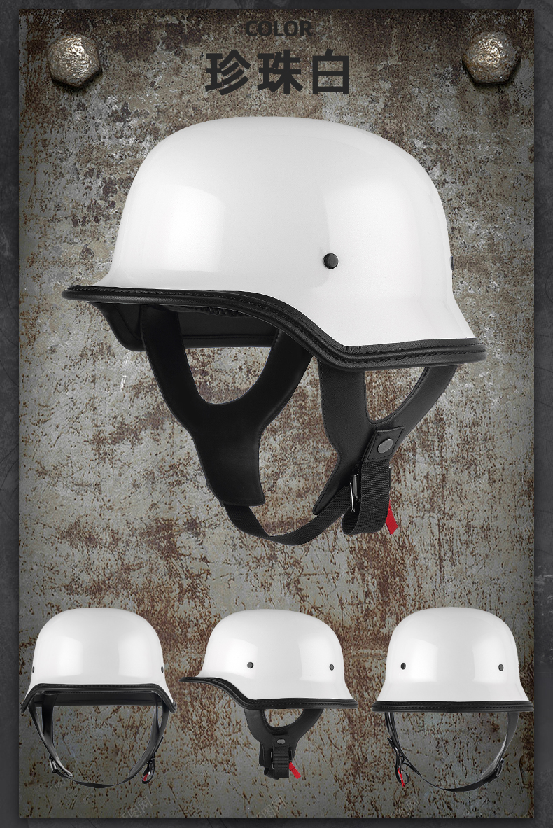 Motorcycle Helmets for Men and Women, Summer Retro Cruise Half Helmets, Pedal Motorcycles, Lightweight Four-Season Breathable Scoop Helmets