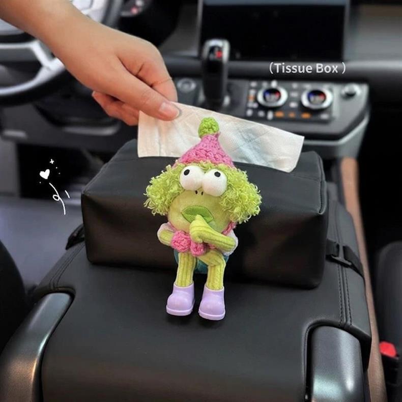 Bikini Bottom Ugly Fish Car Tissue Box Armrest Box Creative Cute High-End Car Interior Decoration