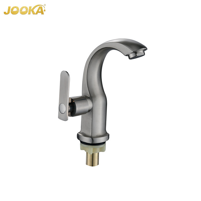 Factory Direct Above Counter Basin Faucet Single Cold Brushed Gray Faucet Zinc Alloy Affordable and Beautiful