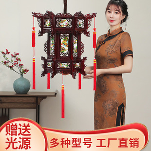 仿古中式实木灯笼六角中国风阳台大门结婚宫庭院led宫灯庭院装饰-阿里巴巴