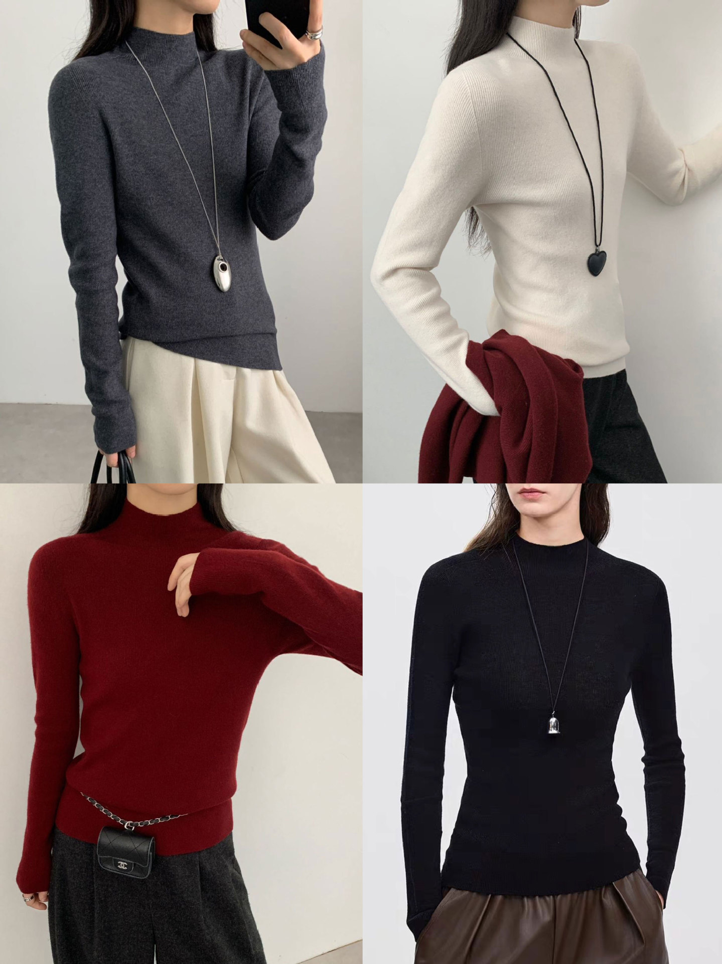 Spring woolen base body-friendly knitted sweater