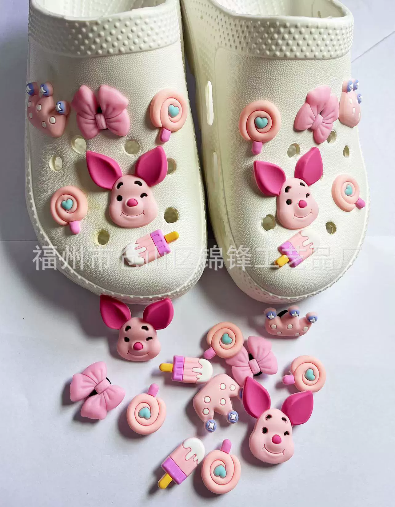 Новые пещерные туфли Цветочная Пряжка для обуви Милая бабочка Медведь Мультфильм Трехмерные аксессуары для рукоделия ПВХ Мягкая Резина