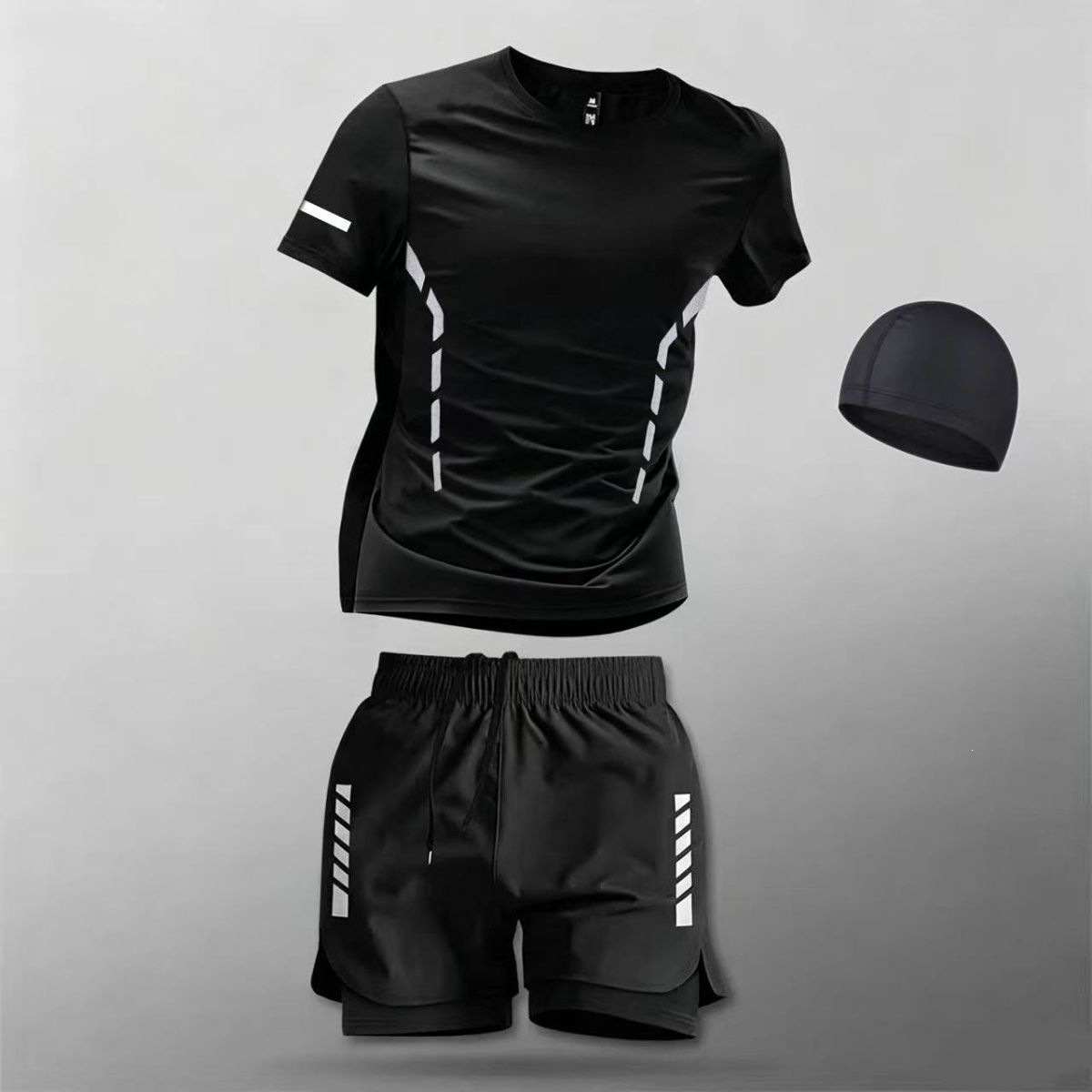 Men's swimsuit set, anti-embarrassment swim trunks, men's adult top, swim goggles, swim cap, youth set, swimming equipment
