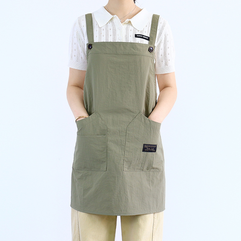 Nuevo delantal de terciopelo de torre transfronterizo logo personalizado ropa de trabajo de camarero transpirable de secado rápido H correa delantal impermeable