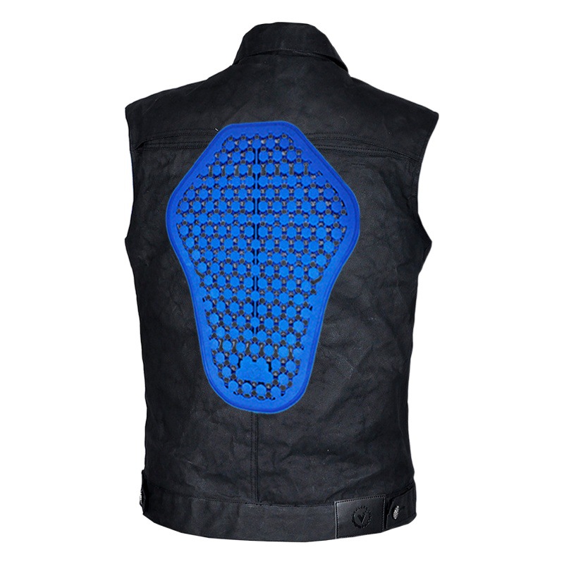 VOLERO motocicleta ciclismo traje de los hombres y las mujeres ocasionales retro Americano recubierto tela cera aceite chaleco Caballero