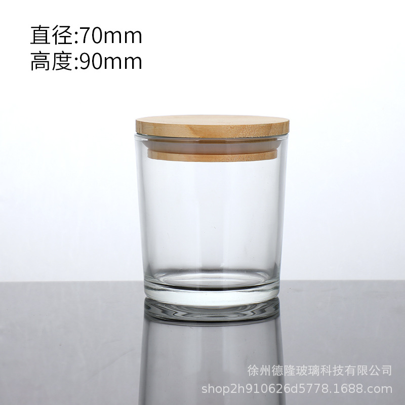 Vaso de vidrio transparente de alta gama taza de cera de incienso taza de incienso casero taza de alto nivel botella desnuda taza de vela gruesa
