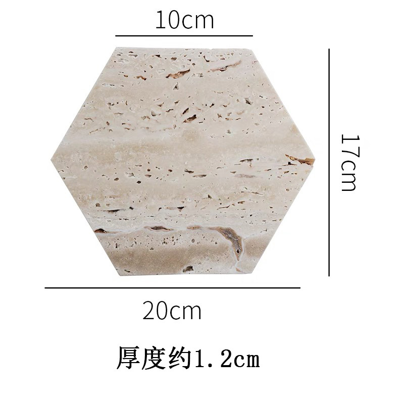 Paleta de piedra de cueva natural de estilo medieval alta sensación de hoteles en el hogar bandeja de almacenamiento de mesa aislamiento térmico cojín de tazas adornos