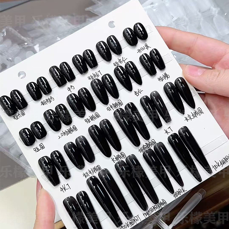 Lemon Nail Tips Full Series 25 Styles Wearable Ultra-Thin Seamless No-File Nail Stickers Fake Nail Extensions Short Style