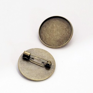 Yiwu has sound jewelry co., ltd. new 25MM retro pin brooch DIY brooch accessories wholesale