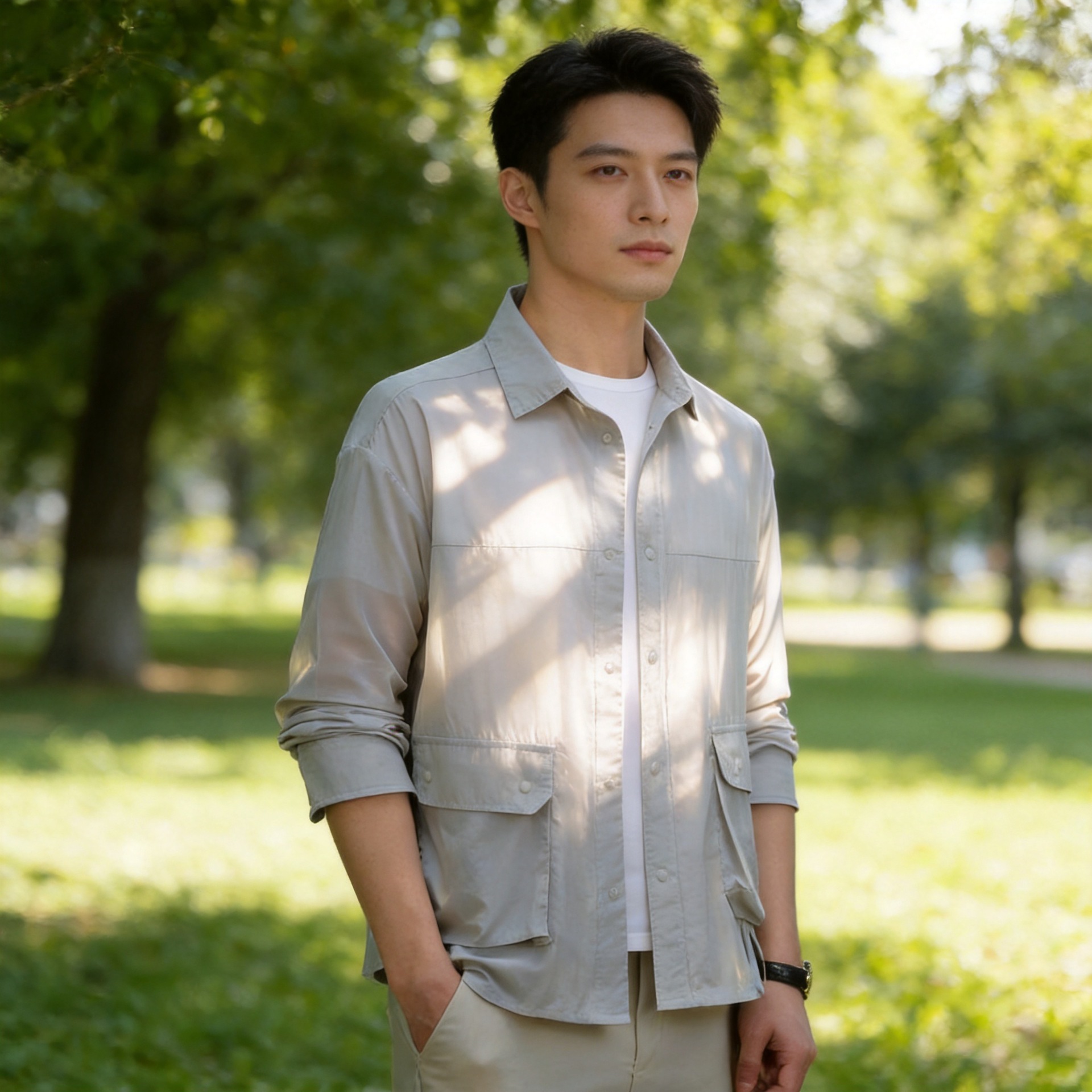 Men's Summer Breathable Sun Protection Clothing, New Style, Cool Pocket Clothing, Outdoor Sun Protection Shirt Jacket