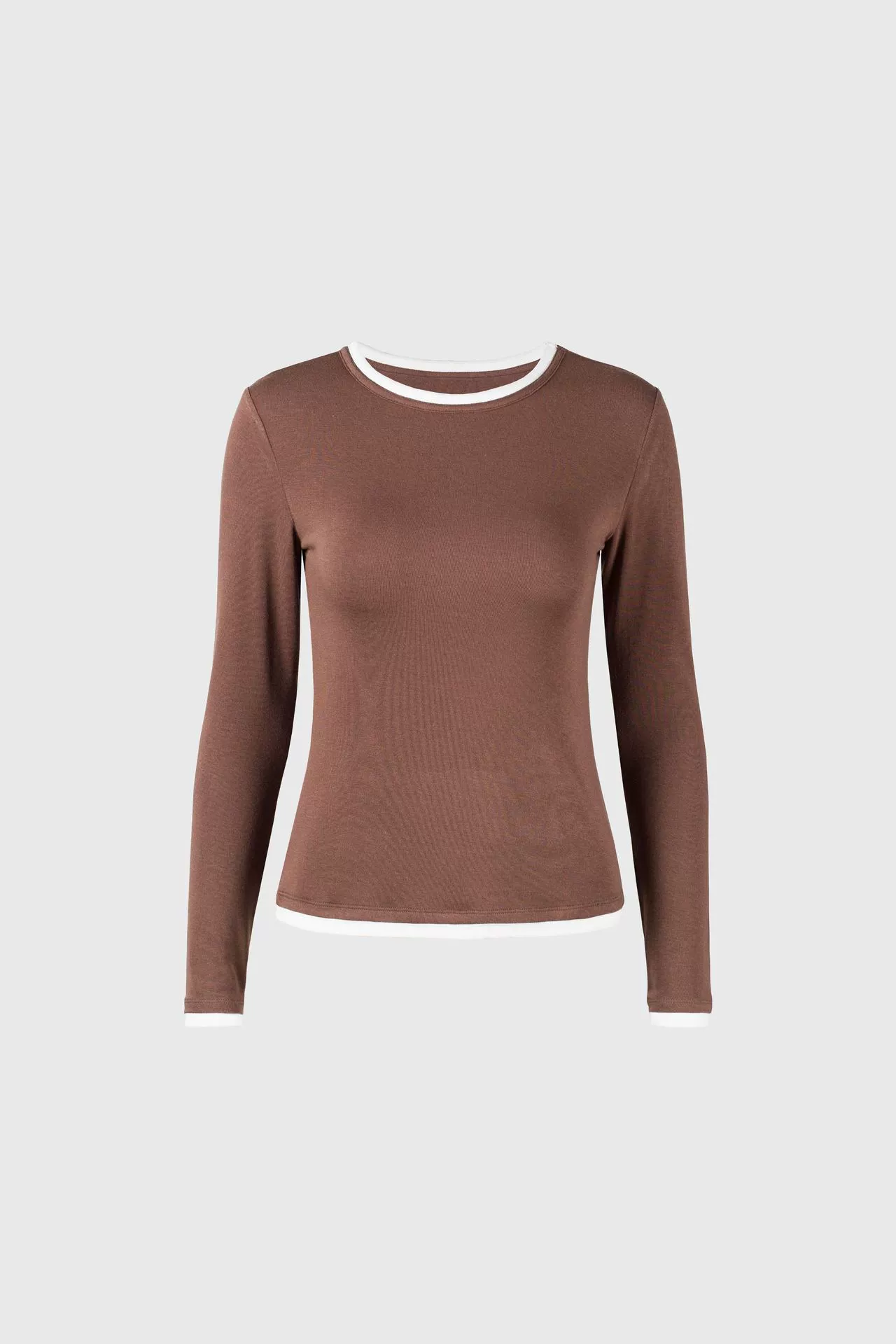 Туника с длинным рукавом из шерсти, slim fit, круглый ворот, многоколерные размеры S–XL